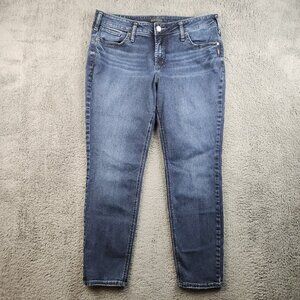 Silver Suki Mid Rise Skinny Jeans Womens 16 Indigo 36x29 Power Stretch Curvy Fit